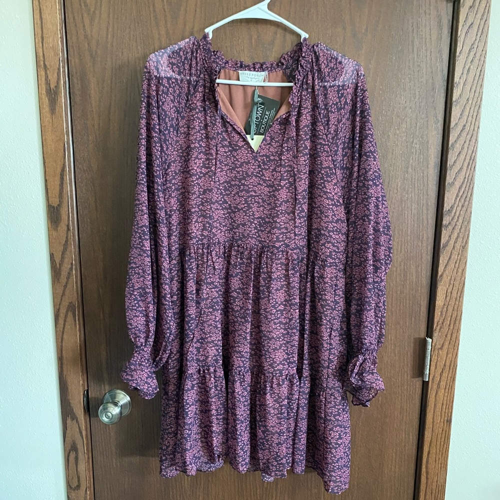 Navy floral dress